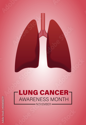 Lung cancer awareness month is observed every year in november, vector template for banner, poster with background, vector illustration.