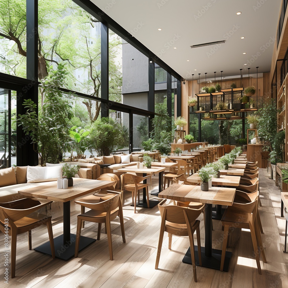 Fototapeta premium A Beautiful Representation of the Restaurant Interior