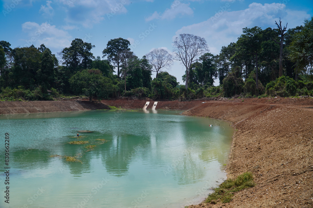 Old natural lake cleared to produce new reservoir for agriculture and human consumptions Old natural lake cleared to produce new reservoir for agriculture and human consumptions