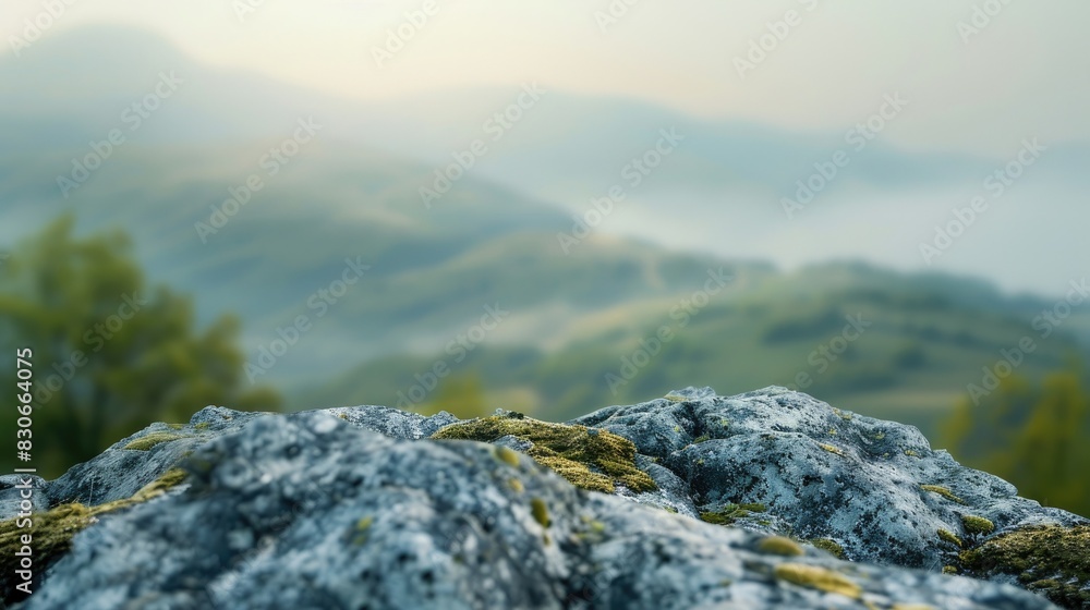 Scenic View of Hills and Rocks with Blurred Background and Space for Text Scenic View of Hills and Rocks with Blurred Background and Space for Text