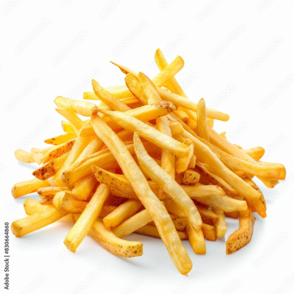 French fries or potato chips isolated on white background French fries or potato chips isolated on white background