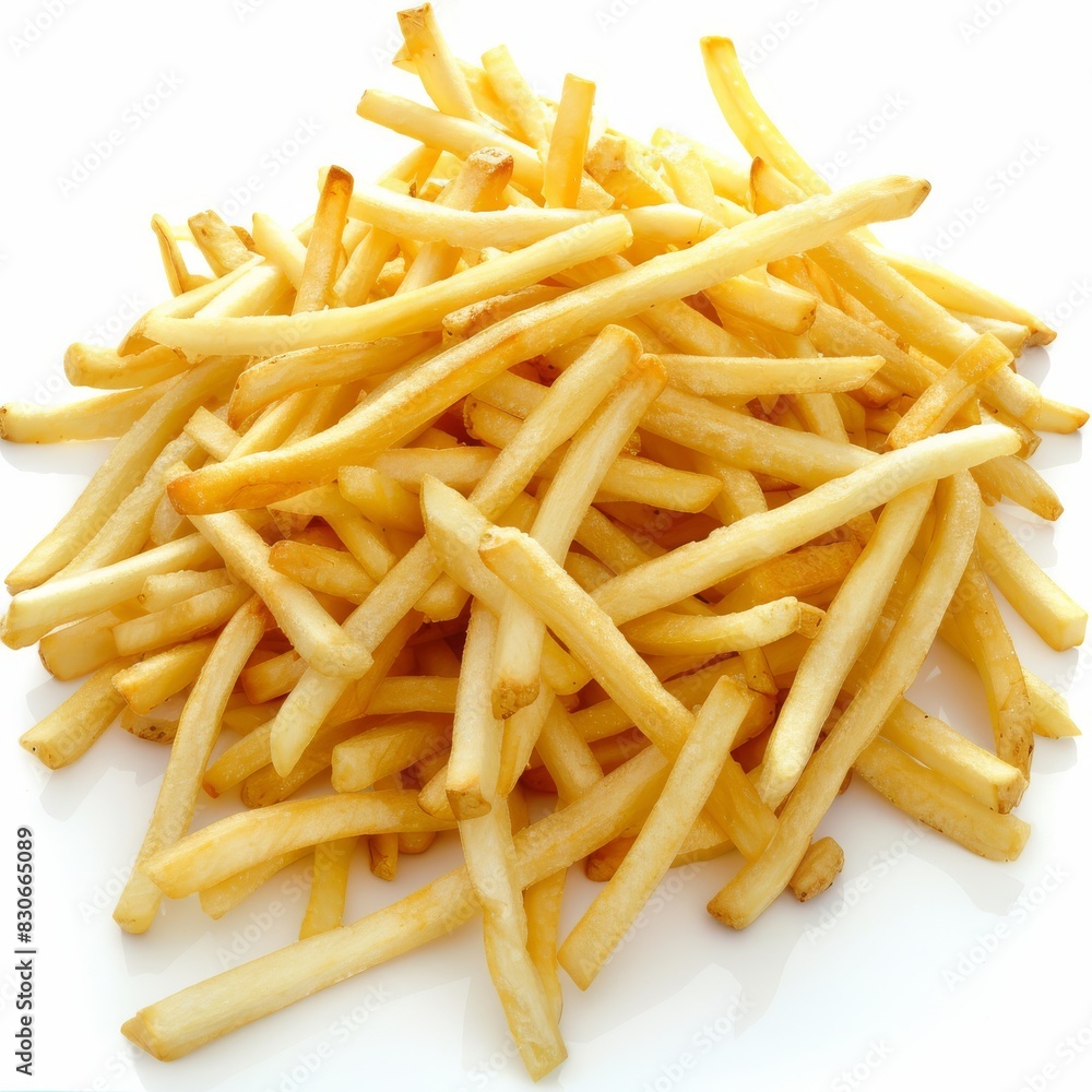 French fries or potato chips isolated on white background French fries or potato chips isolated on white background