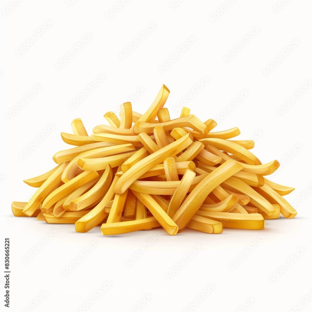 French fries or potato chips isolated on white background French fries or potato chips isolated on white background