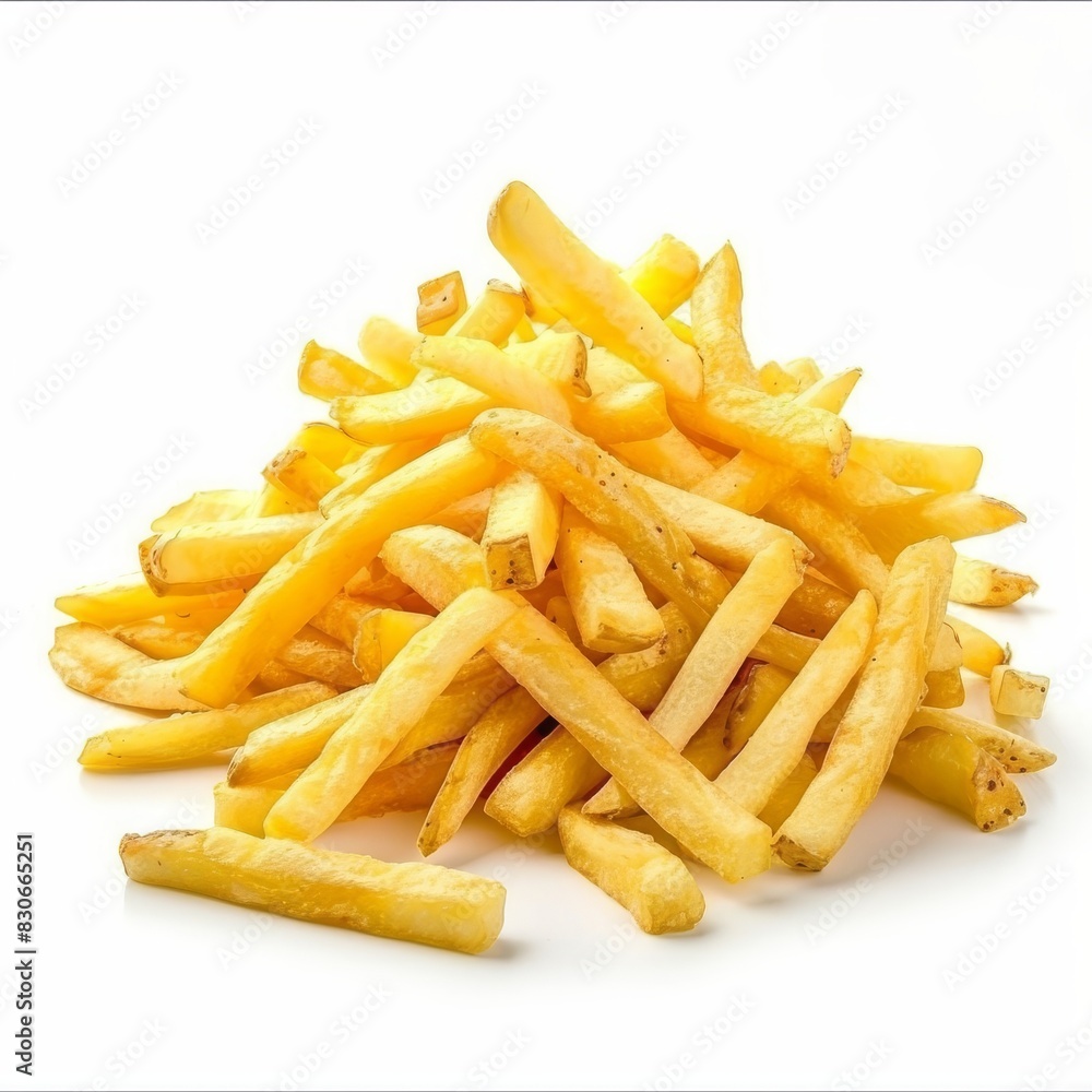 French fries or potato chips isolated on white background French fries or potato chips isolated on white background