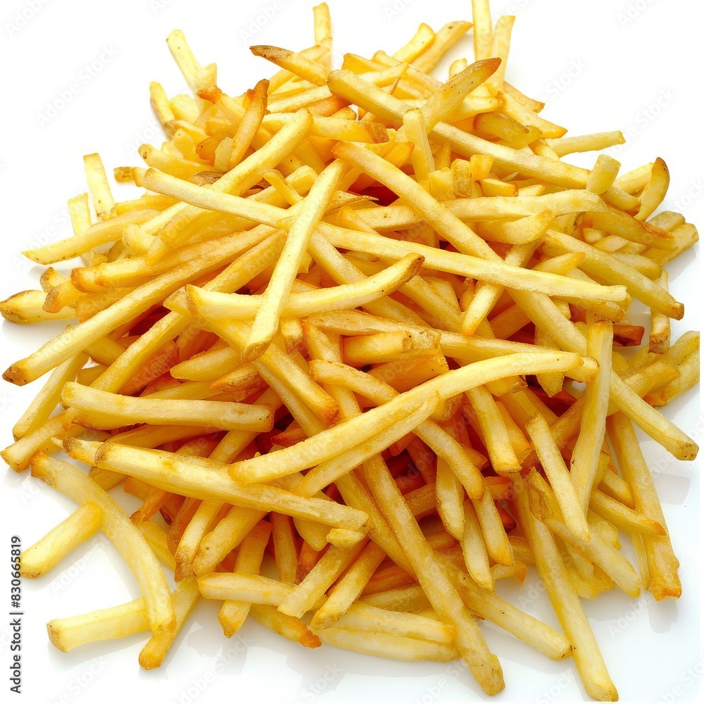 French fries or potato chips isolated on white background French fries or potato chips isolated on white background