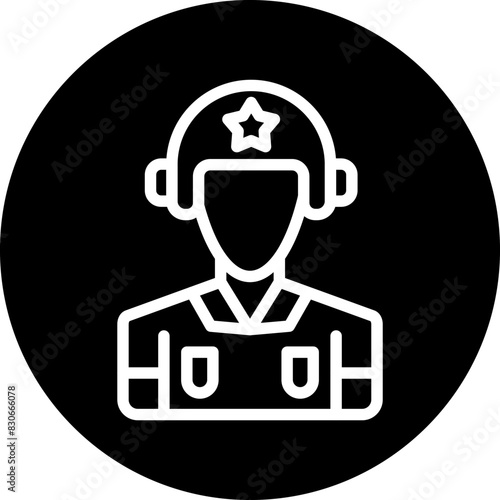 Vector Design Army Pilot Icon Style