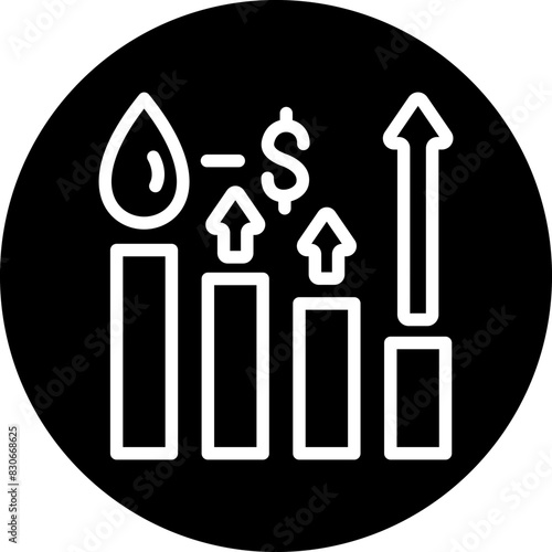 Vector Design Oil Price Increase Icon Style