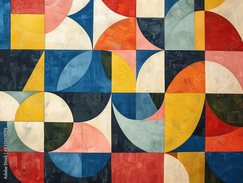 Fototapeta geometryczne wzory bauhaus