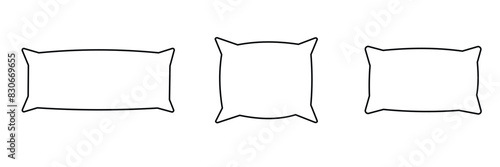 Pillow icon vector. Pillow sign and symbol. Comfortable fluffy pillow on white background.