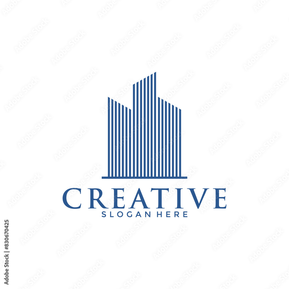 Real Estate Creative Logo. Construction Architecture Building Logo Design Template