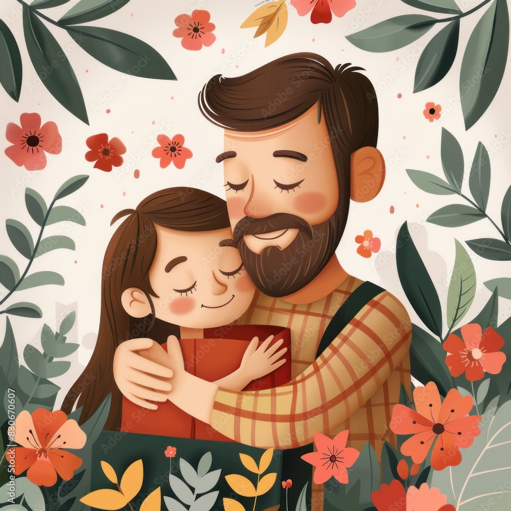 Father's Day festive background illustration with empty space for text Father's Day festive background illustration with empty space for text