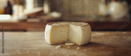 Creamy and pungent Munster cheese, French cheese variety. photo