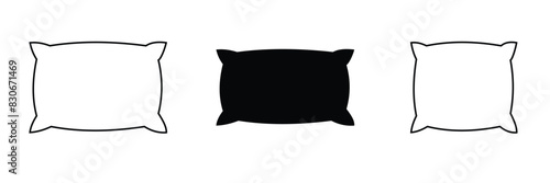 Pillow icon vector. Pillow sign and symbol. Comfortable fluffy pillow on white background.