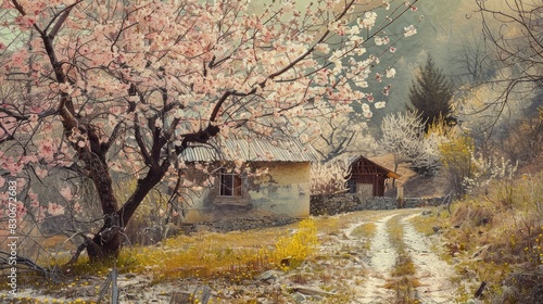 The charm of blossoms in the rural area