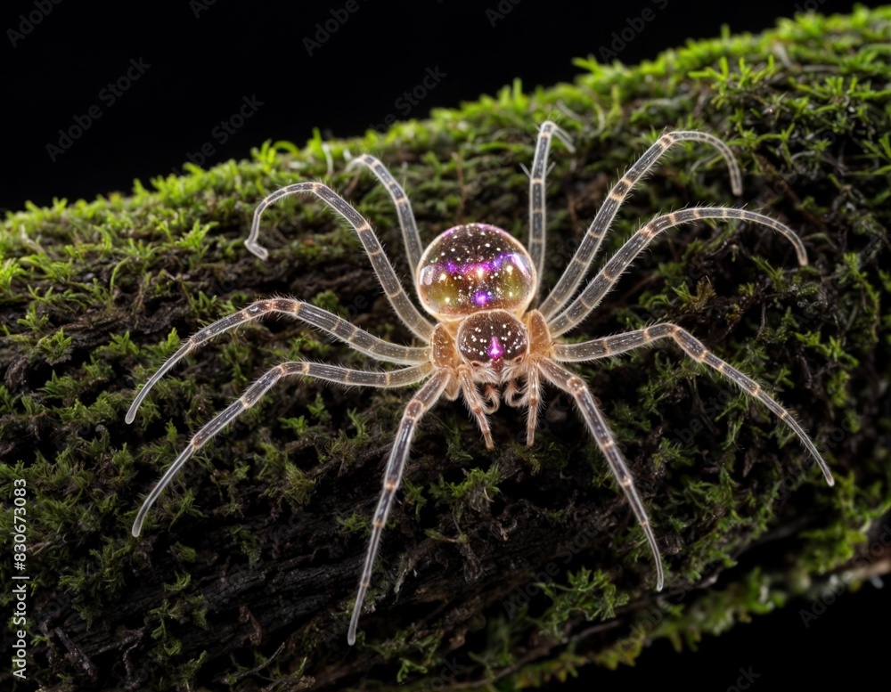 spider with a transparent body spider with a transparent body