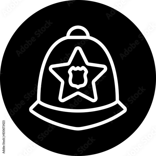 Vector Design Police Helmet Icon Style