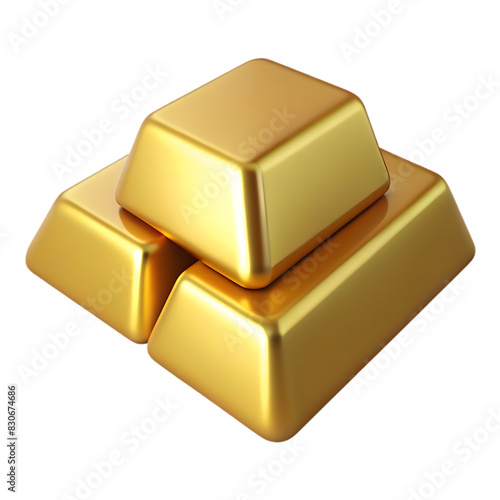 3d gold on transparent background