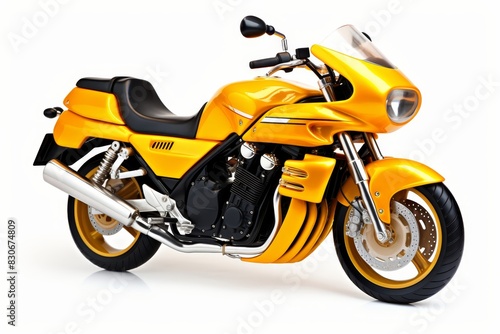 Isolated motorcycle displayed on white background to boost search engine optimization