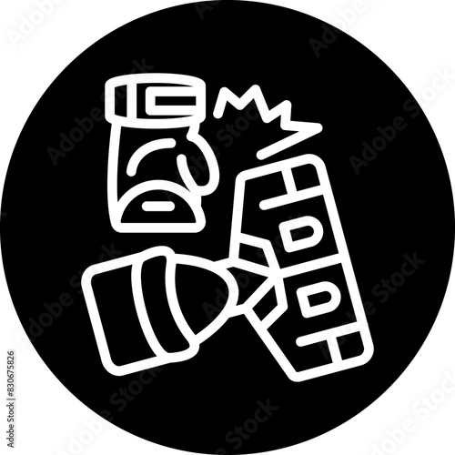 Vector Design Knocked Out Icon Style