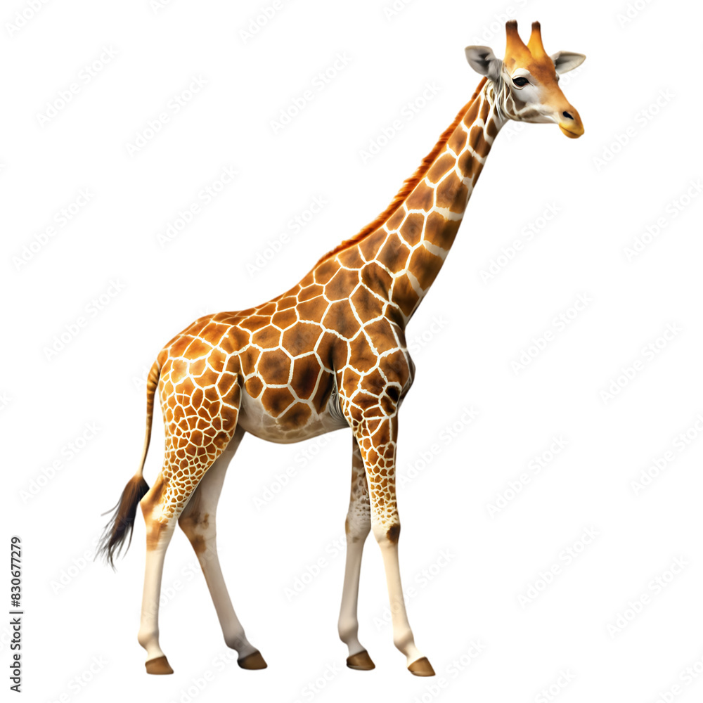 Naklejka premium giraffe on transparent background