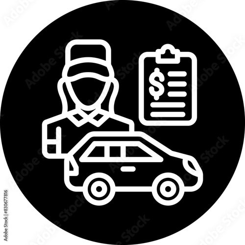 Vector Design Car Saleswoman Icon Style