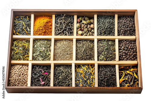 Variety Tea Box Isolated on Transparent Background