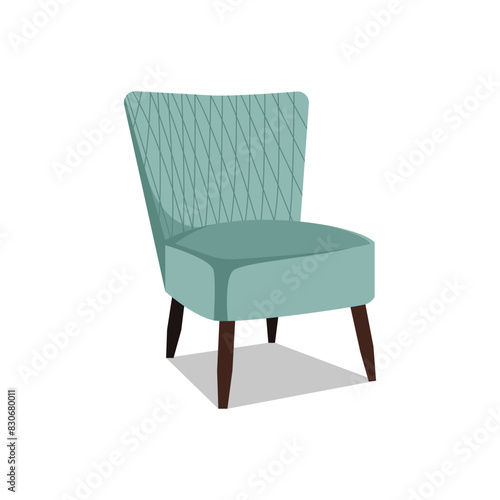 minimalist blue chair illustration design. furniture design