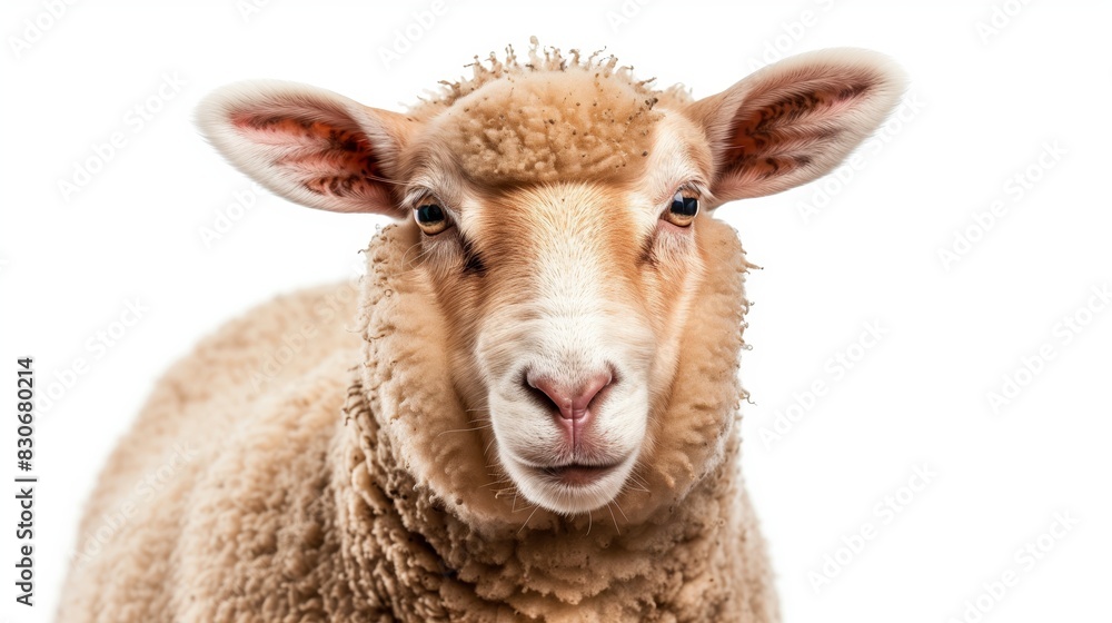 portrait of a sheep lamb isolated over white background portrait of a sheep lamb isolated over white background