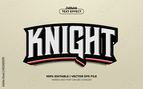 Knight 3d Editable Text Effect Template Style Premium Vector
