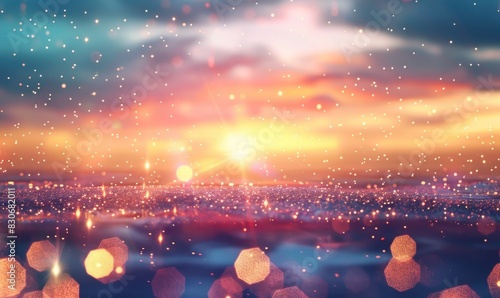 beautiful landscape abstract shiny light and glitter background