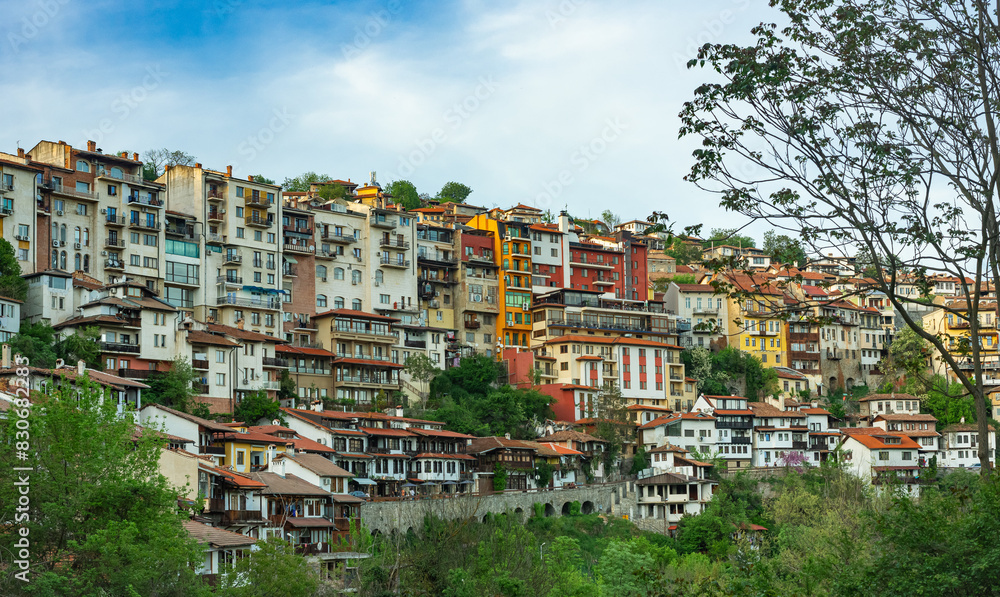 Fototapeta premium Veliko Tarnovo is the ancient capital of Bulgaria, located on the rocky slopes of the river