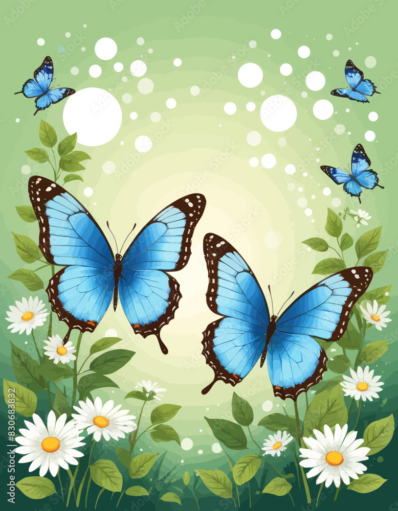 a group of butterflies flying over a field of flowers a group of butterflies flying over a field of flowers
