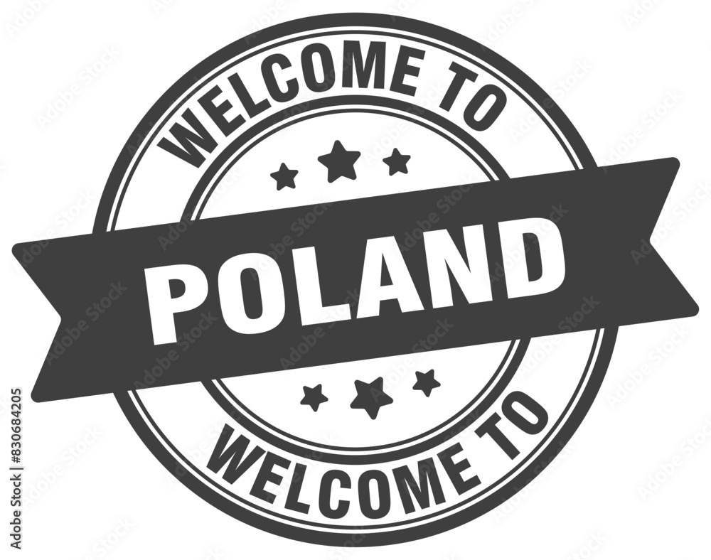 Obraz premium Welcome to Poland stamp. Poland round sign