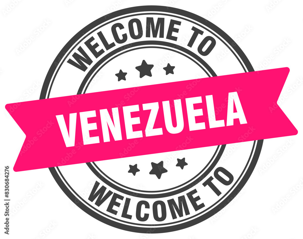 Welcome to Venezuela stamp. Venezuela round sign