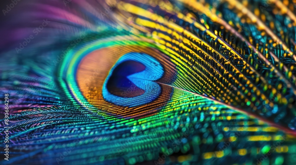 Obraz premium peacock feather closeup