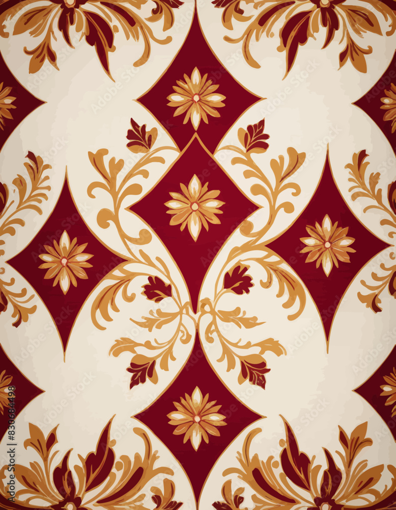 a red and white wallpaper with gold designs a red and white wallpaper with gold designs