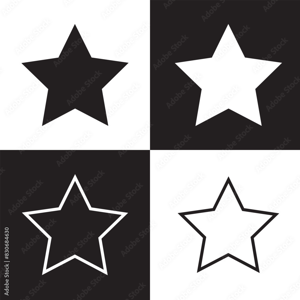 favorite star icon rating symbol reward rating mark icons. isolated on white and black background. Vector illustration . EPS 10 favorite star icon rating symbol reward rating mark icons. isolated on white and black background. Vector illustration . EPS 10