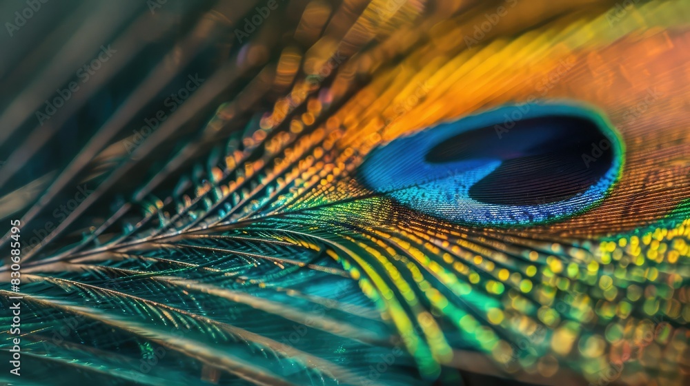 Naklejka premium peacock feather close up