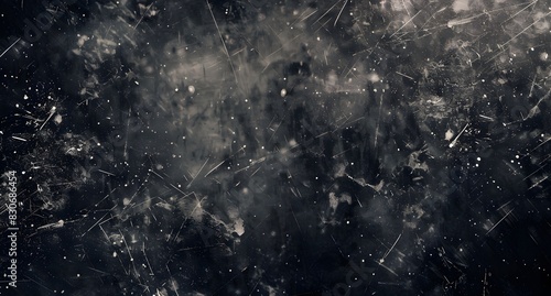 Black Grunge Background with Scratches and Dust