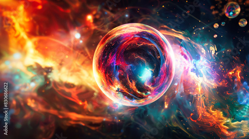 Abstract colorful energy sphere