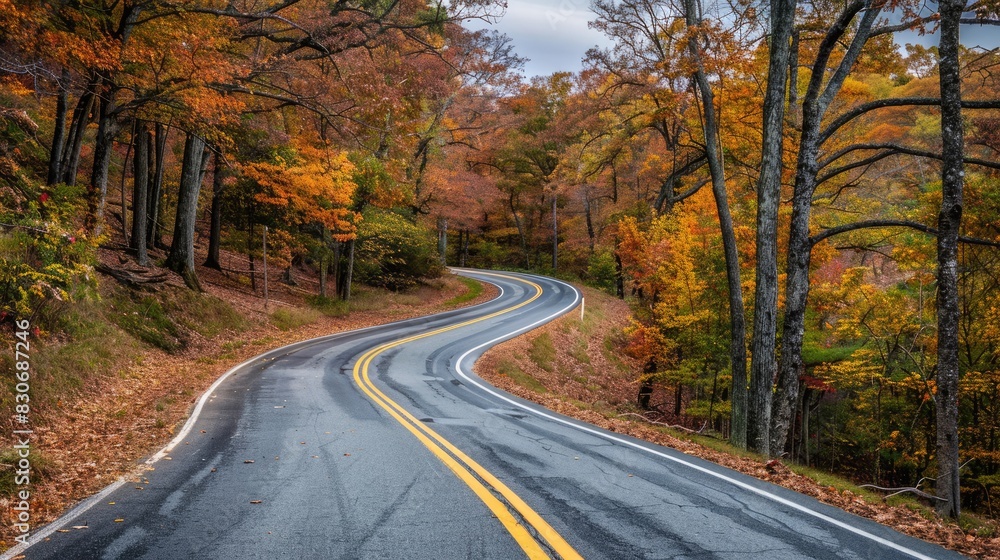 Skyline Drive winds through autumn foliage Skyline Drive winds through autumn foliage