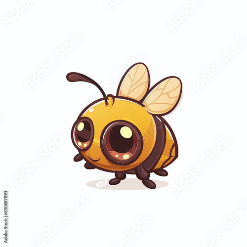 Bee, cartoon style, white background