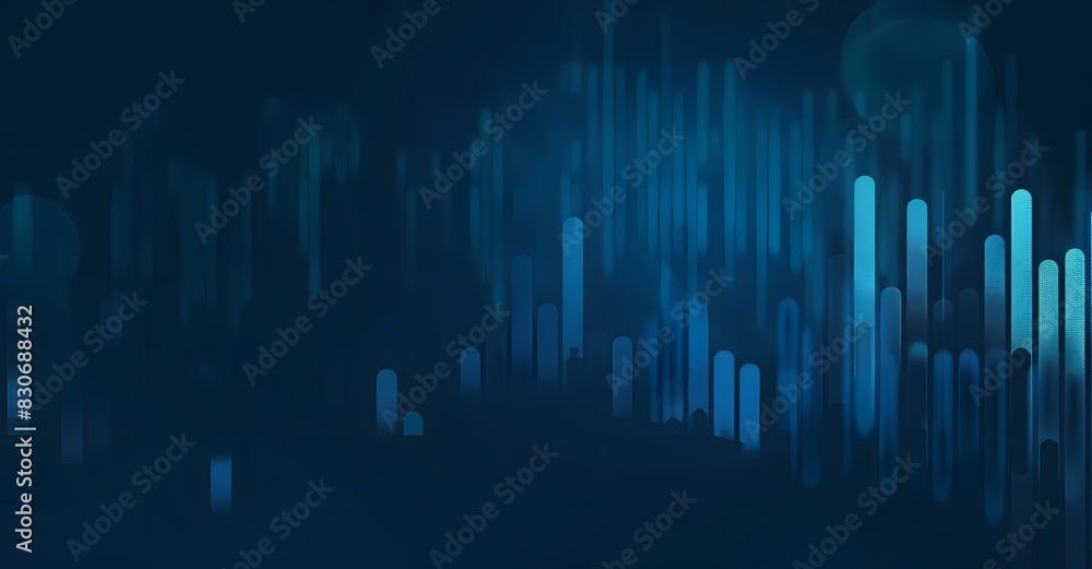 Blue Stock Market Graph with Upward Trend on Dark Background Blue Stock Market Graph with Upward Trend on Dark Background