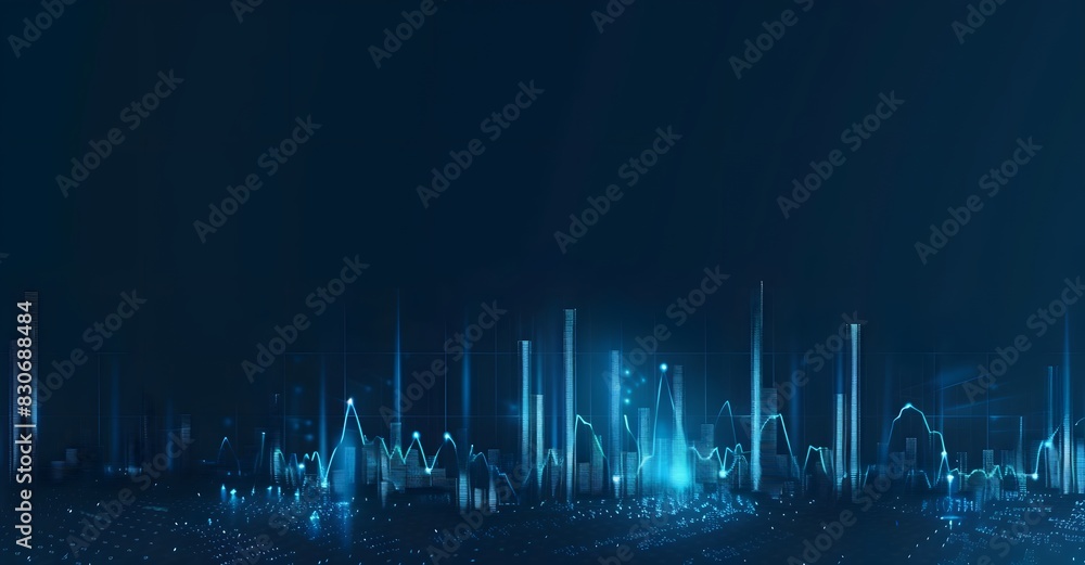 Futuristic Stock Market Chart with Upward Trend Futuristic Stock Market Chart with Upward Trend