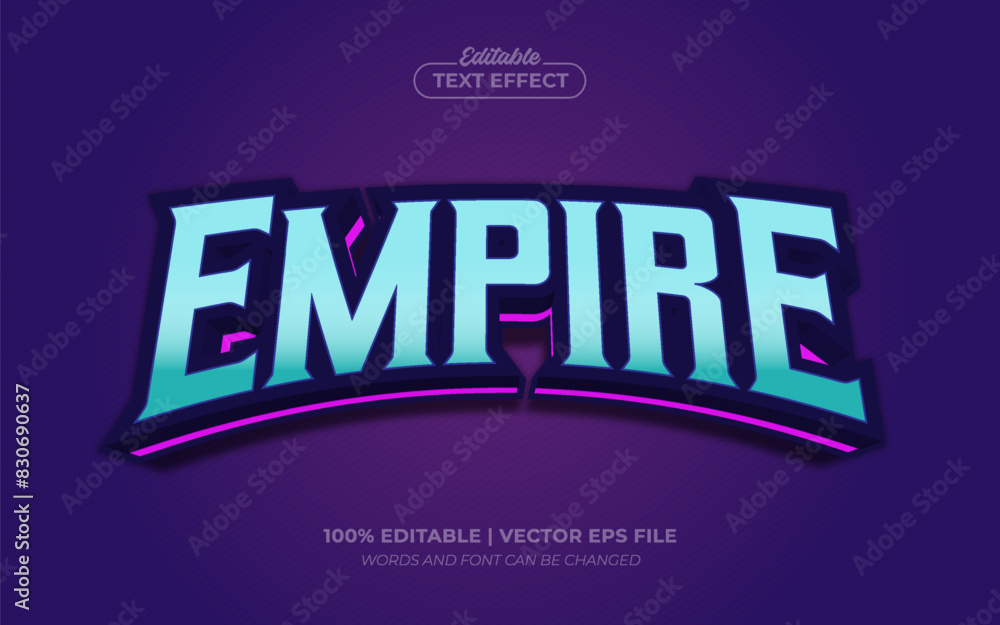 Empire 3d Editable Text Effect Template Style Premium Vector