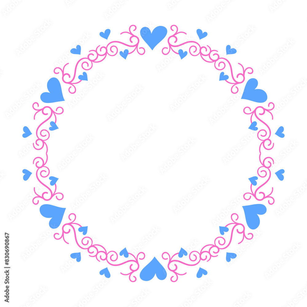 Hand drawn hearts border and frame design Hand drawn hearts border and frame design