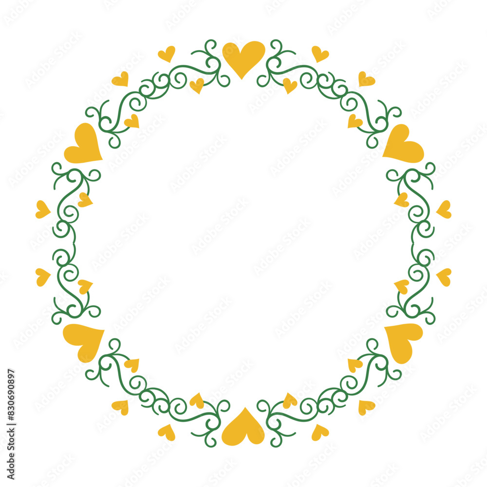 Hand drawn hearts border and frame design Hand drawn hearts border and frame design