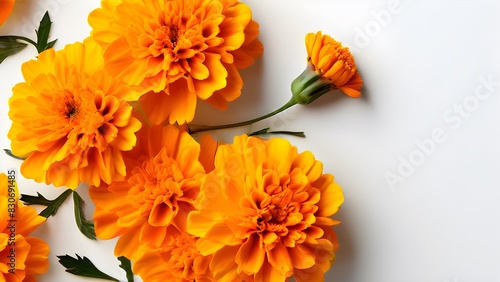 Marigold flowers isolated on white 