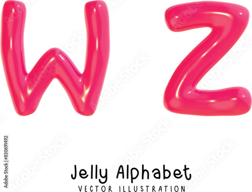 Jelly Alphabet Font. Gummy font style.