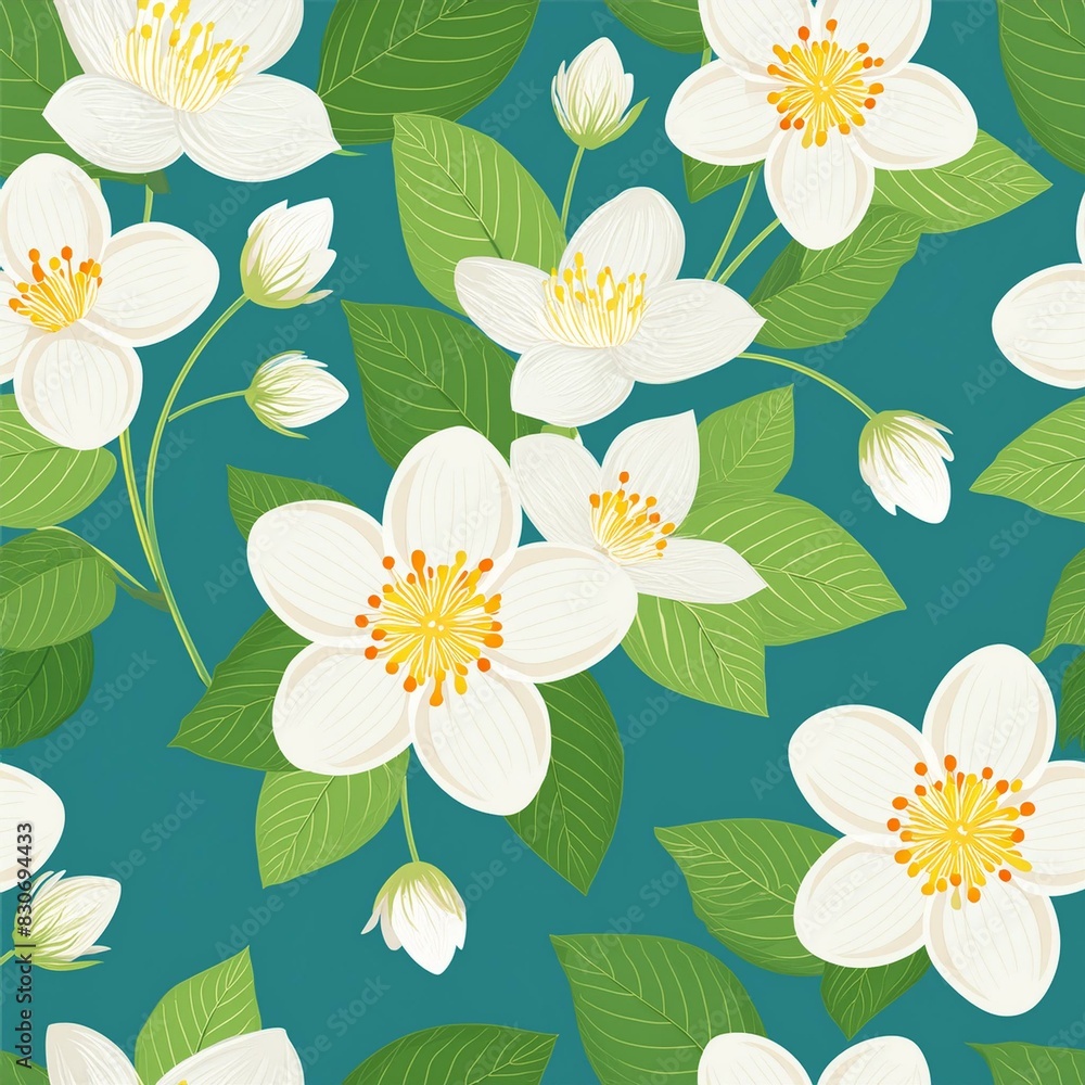 ジャスミンの花のイラスト ジャスミンの花のイラスト